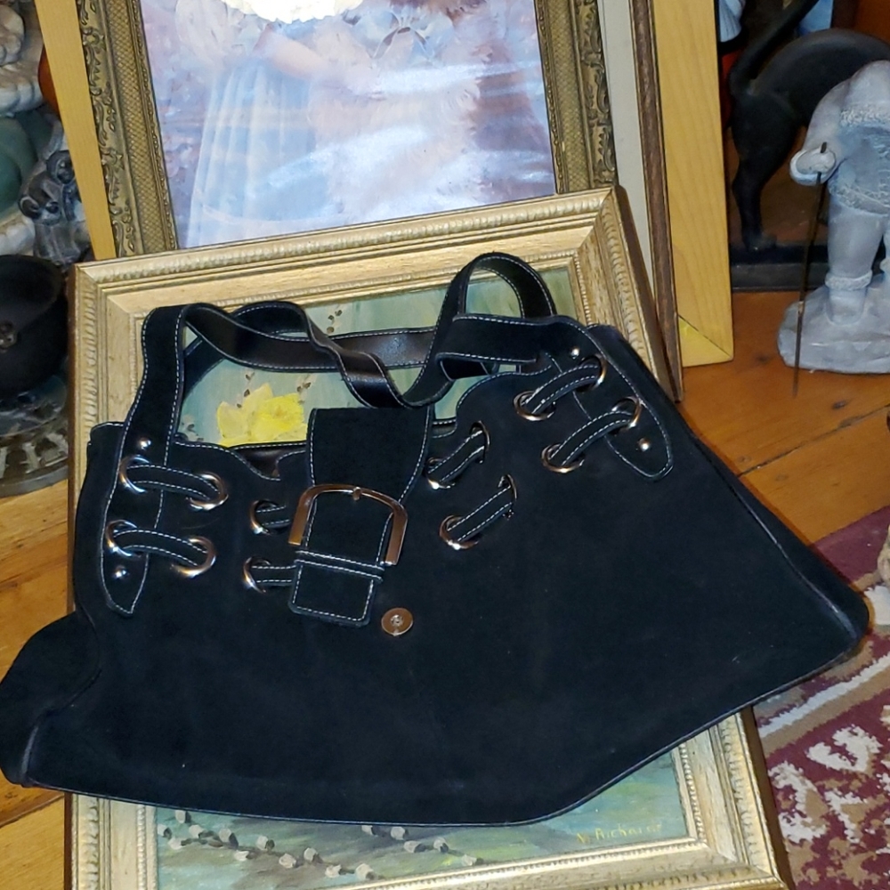 Designer a.n.a Black Suede Leather Purse